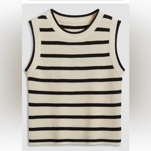 COMMENSE Leisure Stripe Knit Top Medium NWT